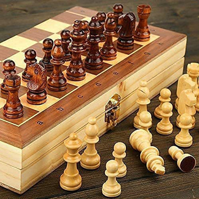 Spocco 11"X 11" Wooden Folding Chess Set Strategy & War Board Game