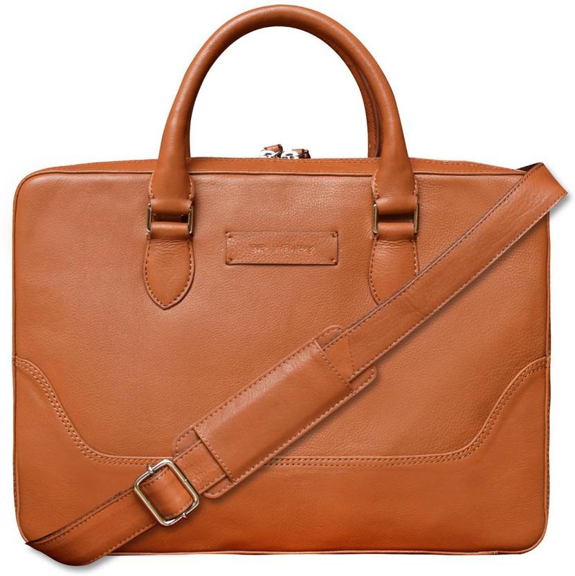 DR. HENRY Genuine Leather Laptop Bag for Men and Women 5 L Laptop