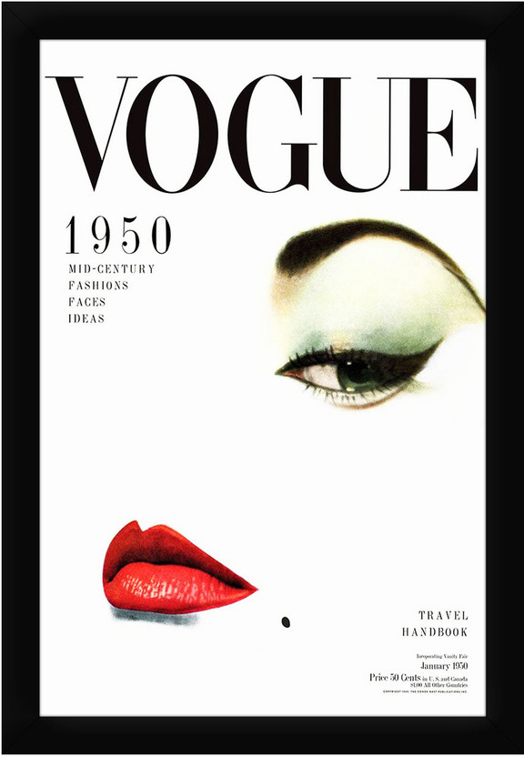 Braj Art Gallery Fashion Poster Vogue Iconic Magazine Photo Frame Digital Reprint 19.5 inch x 13.5 inch Painting(With Frame)