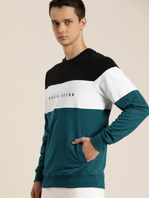 Full Sleeve Color Block Men Sweatshirt 