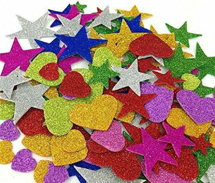 manrish 50pcs Mixed Shaped Glitter SelfAdhesive Stickers forCraft,Card Making,Decoration