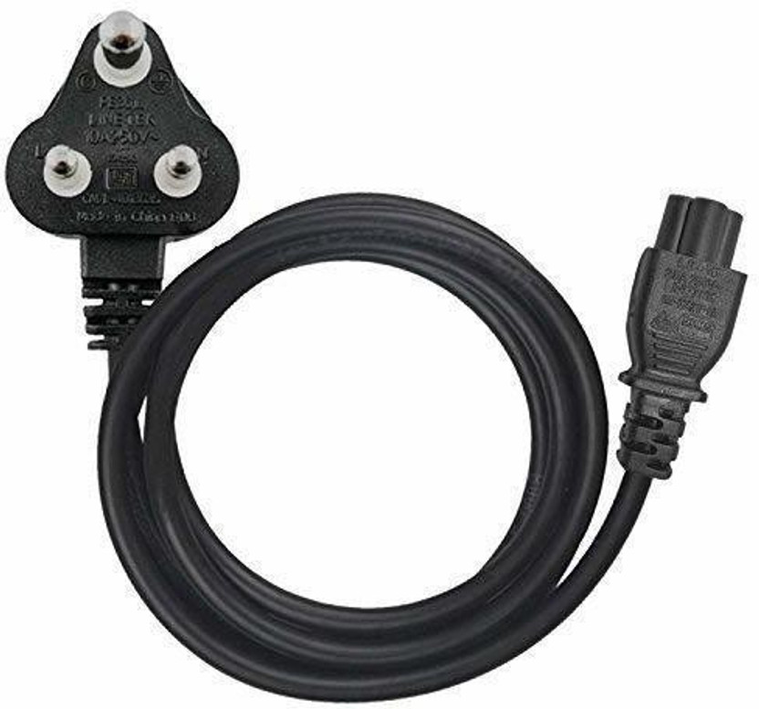 HexaGear Power Cord 1.5 m Original Heavy Duty Laptop Charger Power Cable Cord(Compatible with Dell HP Samsung Acer ASUS & All Other Brand Laptop, Black, One Cable)