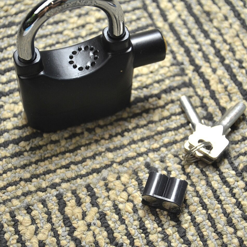 Huayue Anti Theft Motion Sensor Alarm Lock for Home/Office/Bikes Security Lock Padlock(Black)