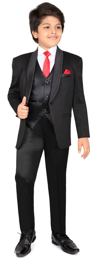 JACKJO Boys 5PCS Coat Suit Set Black 