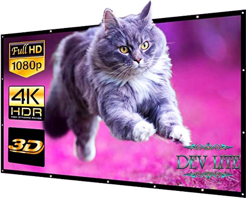 DEV LITE 120 inch Projector Screen HD16:9 Portable Video Projector Screen Foldable Anti-Crease Indoor Outdoor Projection Screen for Home, Office, Classroom (9 Feet (W) x 5 Feet (H)) Projector Screen (Width 275 cm x 153 cm Height) Projector Screen (Width 275 cm x 153 cm Height)