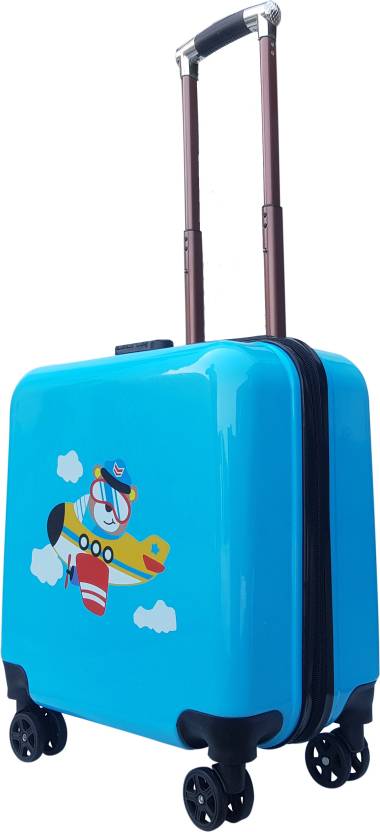 TOURTIER New Born Kids Cartoon Printed Hard Shell Suitcase Carry on Luggage  Bag Travel Trolley Rolling Luggage For 1-3 Year Baby Cabin Suitcase - 18  inch Blue - Price in India 