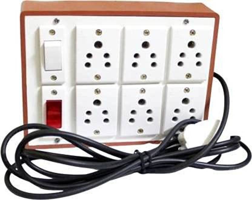 Ganpati Extension Board Heavy Duty Cable 7 Meter Wire with 6 Anchor