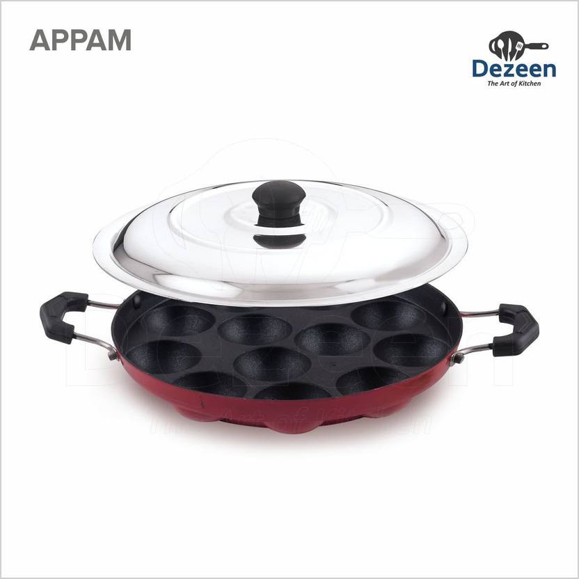 DEZEEN Aluminium Non Stick 12 CAVITY Appam Patra (Paniyarrakal
