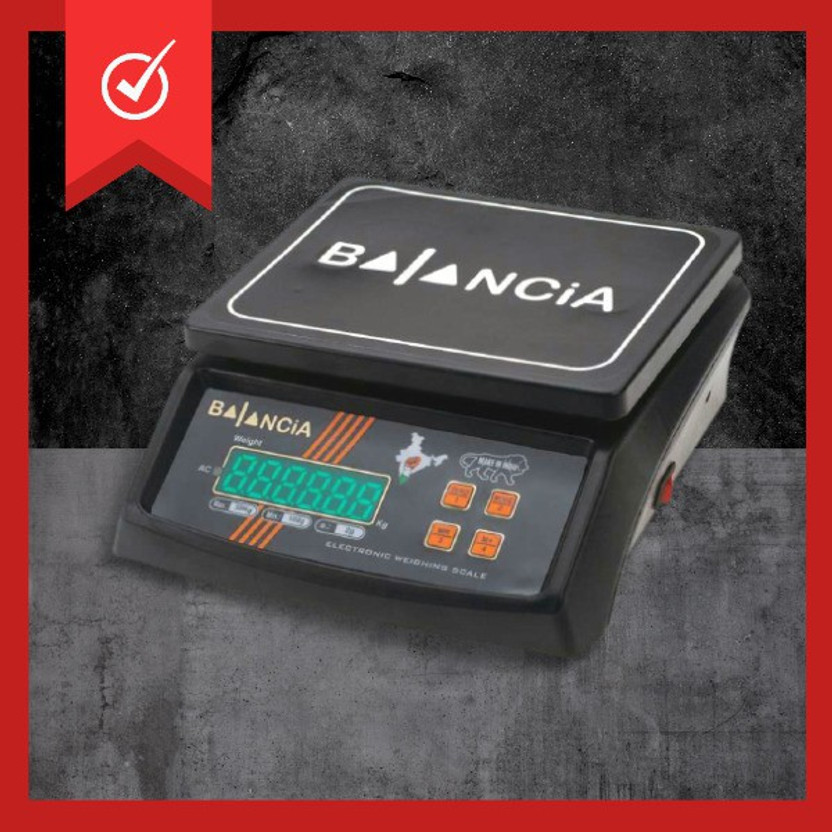 Skeisy Balancia 30kg Double Display High Quality Weight Machine For Kitchen/Shop With Power Adapter & 4V Re-Chargeable Battery Weighing Scale (Black) (Platform Size- 170 x 210mm, Dual Display, On Off Memory Function,grocery,kata,taraju,shop,computer electronic vajan kata , tarazu , jewellery , sabzi