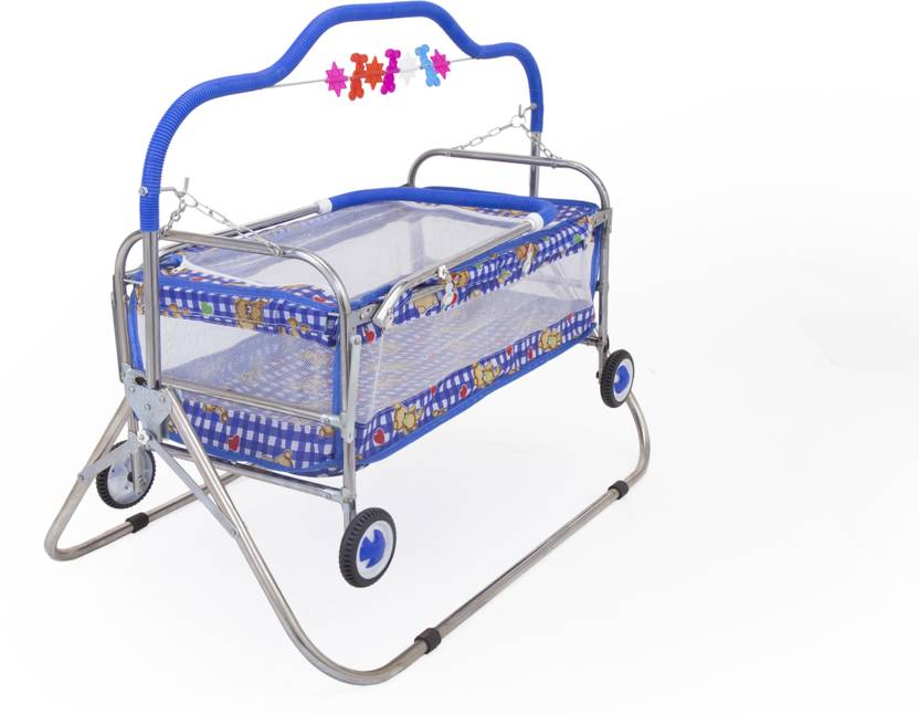moreyaji 4 wheel Dark Blue 4 wheel TOY Kids jhula for Baby Kids Cradles