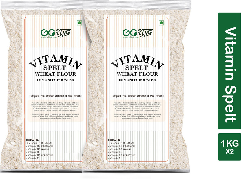 Goshudh Premium Quality Vitamin Spelt Wheat Flour-1Kg(2 kg, Pack of 2)