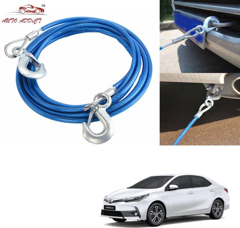 AuTO ADDiCT Car Towing Rope Steel Tow Cable 1 pc (6000kg,10mm,4mtrs