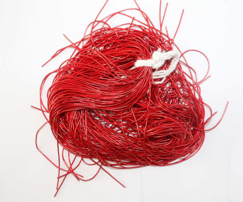 Dealx 1MM Zardosi Spring (Smooth Dabka) French Metallic Wire for embroidery & Jewellery Making (50Gram) Nakshi Dapka Red Color