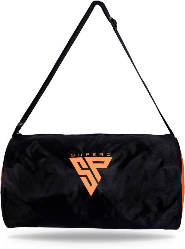 SUPERO 15 L Gym Duffel Bag For Men & Women Black, Orange Gym Duffel