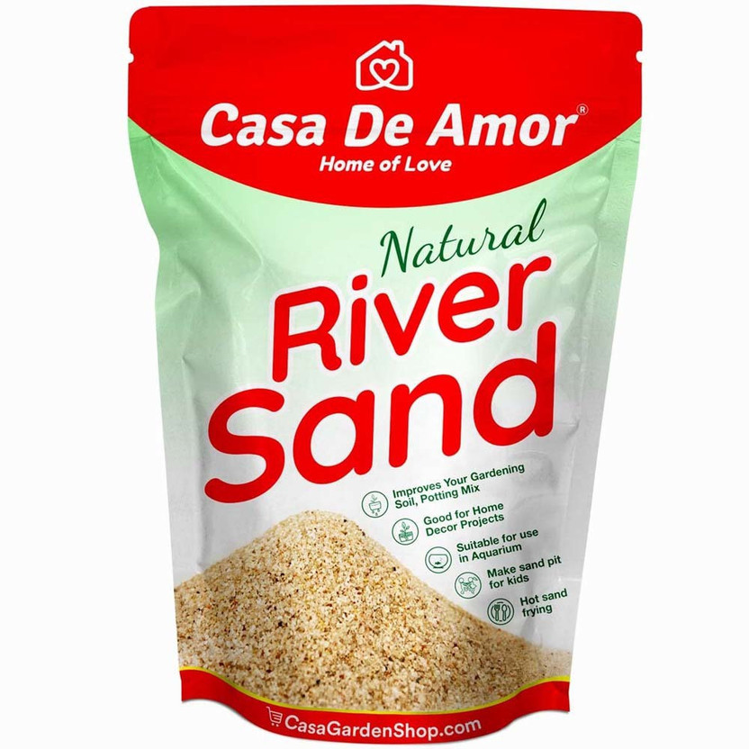Casa De Amor Natural River Sand | Aquarium Sand Substrate | Pure Organic Plants Soil Mix Additive Adenium Cactus Succulent Bonsai | Use in Havan Pujan | Home Decor | Crafts (2 Kg) Potting Mixture(2 kg, Granules)
