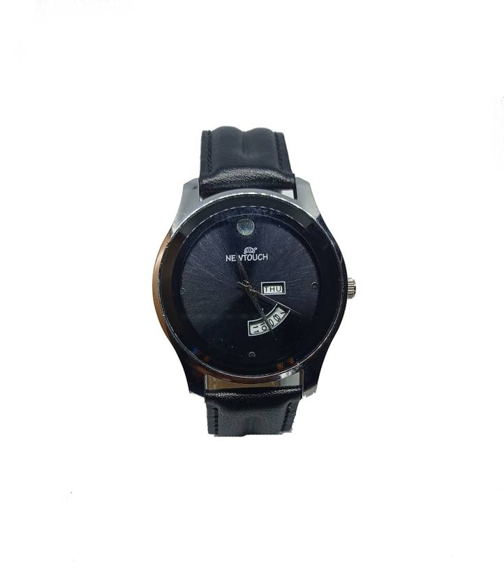 NewTouch Analog Watch - For Men - Buy NewTouch Analog Watch - For Men New  Arrival Black Dial And Black Color leather Watch With Day And Date Feature  Online at Best Prices