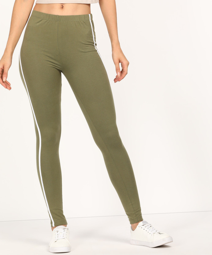 FOREVER 21 Women Dark Green Leggings 