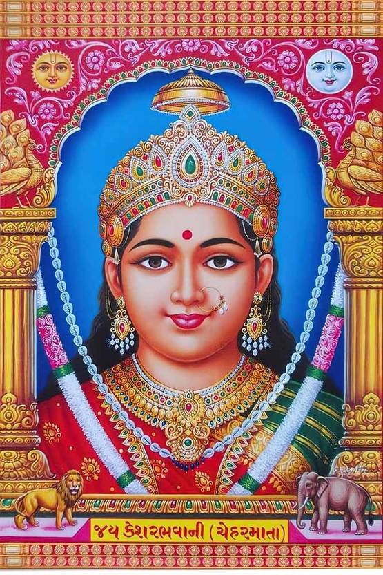 Goddess kesar bhavani Chehar Maa Religious Waterproof Vinyl Sticker ...