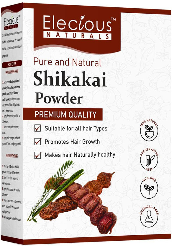 Elecious Shikakai Powder for Hair (Natural hair cleanser for luxirious and soft hairs)(200 g)