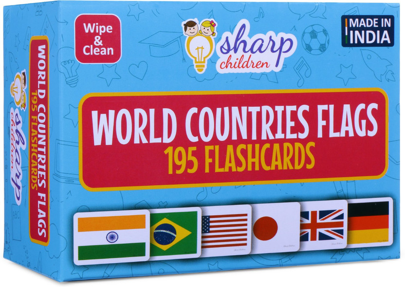 Sharp Children Country Flag Flash Cards For Kids, Countries Capitals, and Flags of the World(Multicolor)