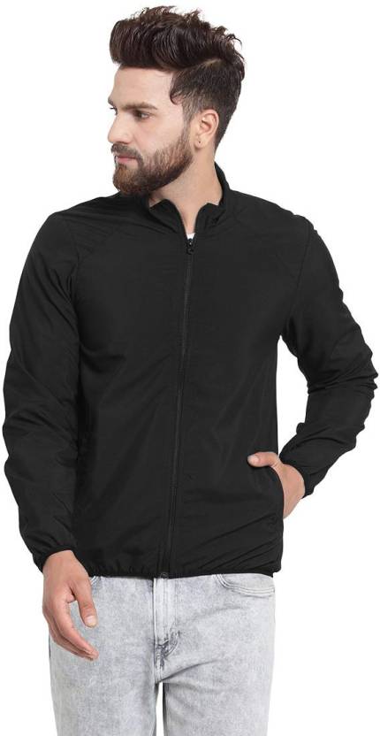 KiwiCaves New Latest Solid Black Upper Activewear Windcheater For Men ...