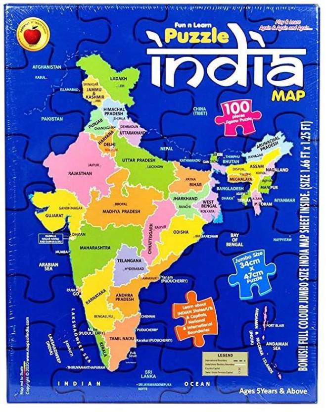 Onekbhalo India Map Puzzle-100 Pieces || Educational Game || Learn with ...