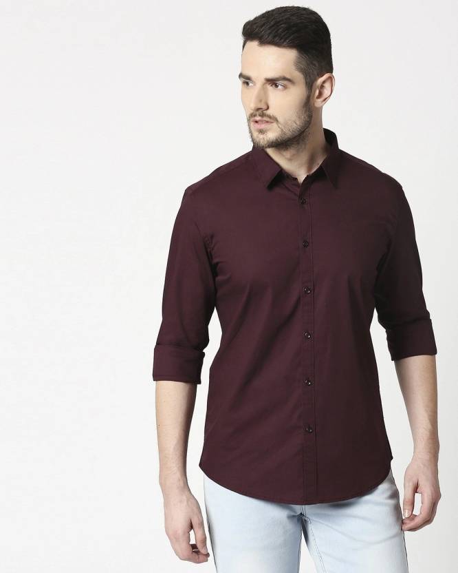 EIGHTEEN UP Men Solid Casual Brown Shirt - Buy EIGHTEEN UP Men Solid Casual Brown  Shirt Online at Best Prices in India 