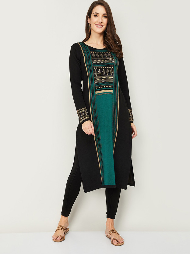 Women Light Blue Anarkali Cotton Kurta 1pc set