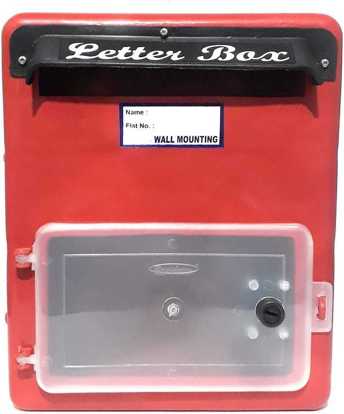 The Game Begins Wall Mounted Letter Box with Openable Door in Front, Size:28 x 24 x 5 cm, Red Wall Mounted Mailbox(Red)