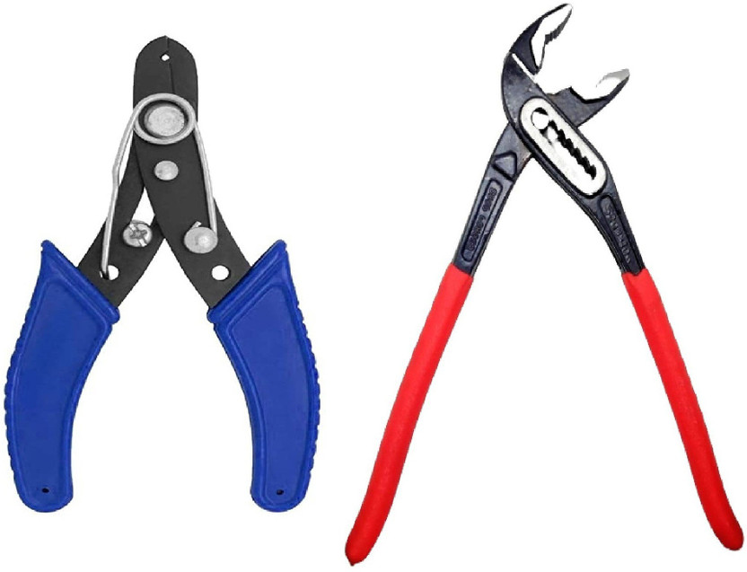 Kunfaya 6" Inch - Wire Stripper and Cutter Heavy Duty Wire Cutter ( WITH ) 8" Inch Water Pump Plier Size Adjustment| Ideal for Turning & Holding Pipes, Nuts, Bolts etc. ( Pack Of 2 ) Diagonal Plier(Length : 8 inch)