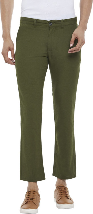 Pantaloons Slim Fit Men Green Trousers 