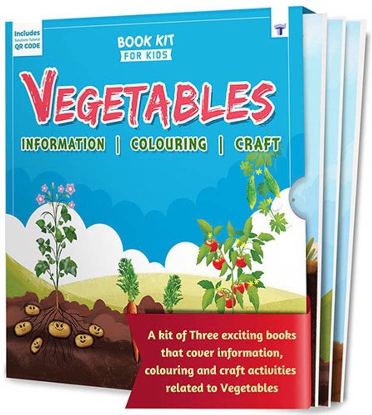 Vegetable Book Kit For Crafts, Colouring And Information For Kids
