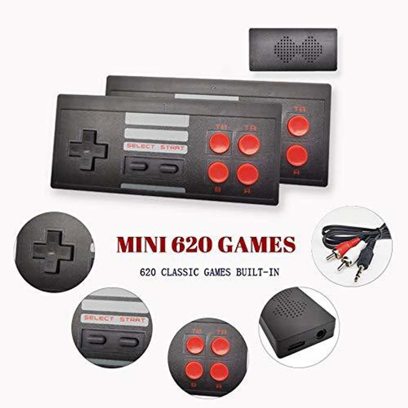 Plug & Play Wireless Video Game for Kids (8 bit Retro Built-in Games) for up to 2 Players-Multi Color Limited Edition(Code in the Box - for PC)