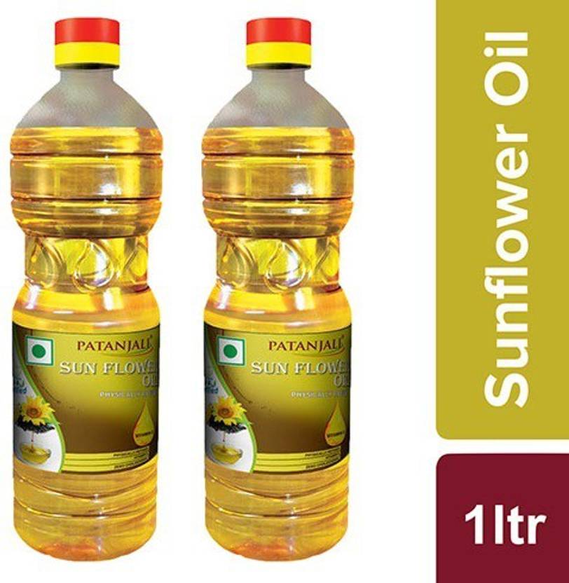 PATANJALI SunFlower Oil 1L (Pack Of 2 ) Sunflower Oil Plastic Bottle