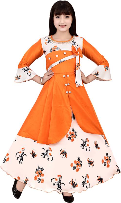 NN GIRLS WEAR Girls Maxi/Full Length Casual Dress Price in India - Buy ...