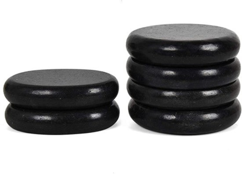 KANHA HANDICRAFT natural black stone massager for back and full body spa 05 6pcs hot and cold massager tool for body and back massage Large massage hot stone set basalt spa rock kit for professional salon therapy or home use rock stone Massager(Black)