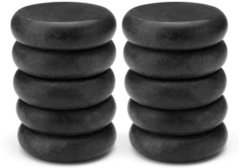 KANHA HANDICRAFT natural black stone (spa04) 10 pcs Large massage hot stone set basalt spa rock kit for professional salon therapy or home use rock stone Massager(Black)