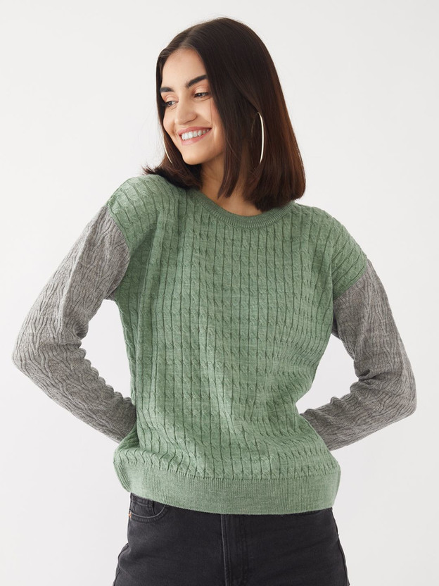 Zink London Striped Round Neck Casual 