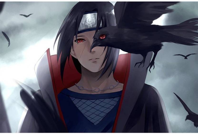 Itachi sharingan with crow Naruto Anime wall poster REDCLOUD Paper