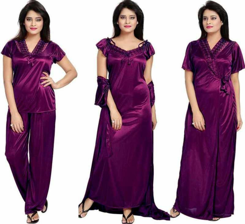 OZED Women Nighty Set(Purple)