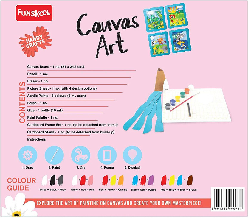 FUNSKOOL crafts - Canvas Art, Art and Craft Kit, 6 Years +(Multicolor)