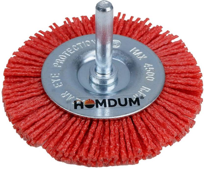 Homdum Ingco Red Nylon Fiber Brush Circular Brush 100 mm Diameter ¼