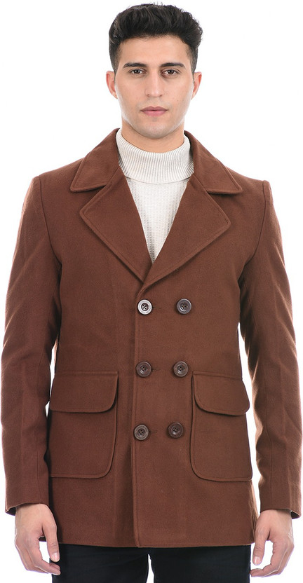 London Fog Solid Double Breasted Casual 