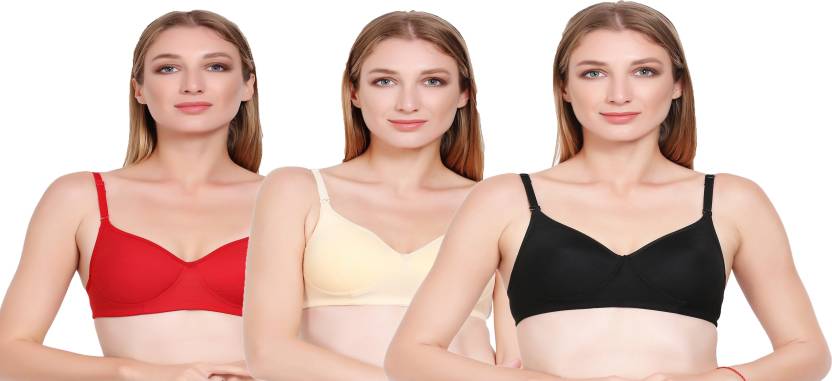 Brave One Pack of 3 Women T-Shirt Lightly Padded Bra Starts From Rs.74