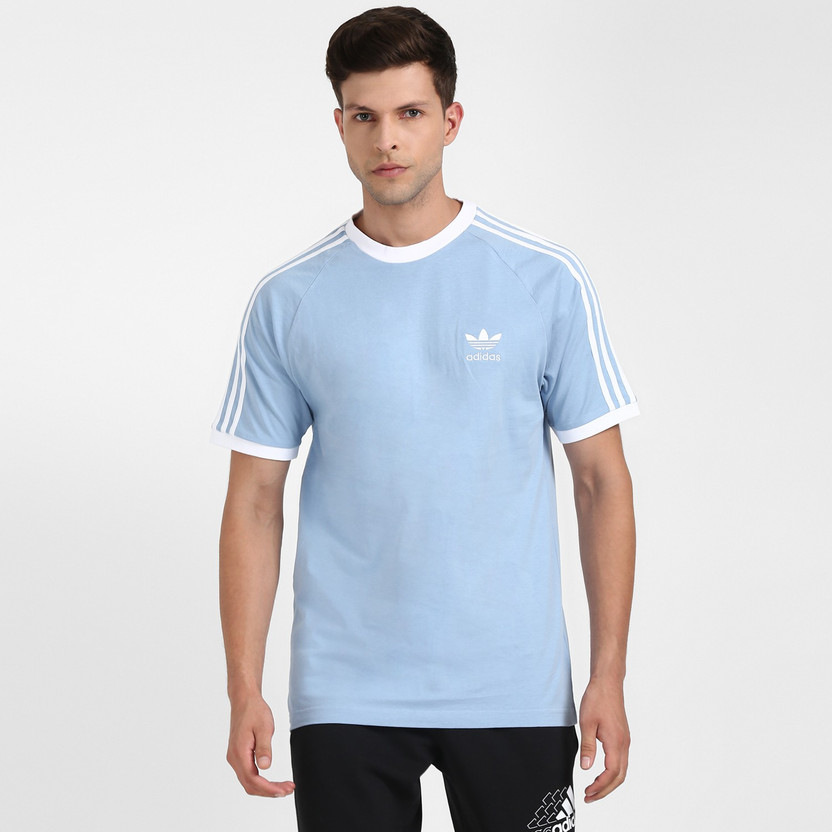 ADIDAS ORIGINALS Striped Men Round Neck Blue T-Shirt - Buy ADIDAS ORIGINALS  Striped Men Round Neck Blue T-Shirt Online at Best Prices in India |  Flipkart.com