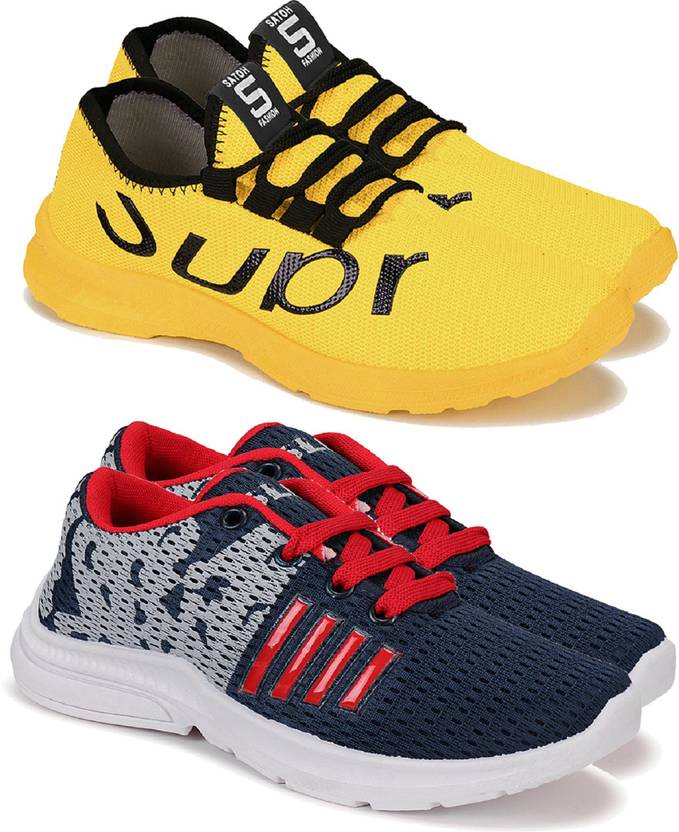 World Wear Footwear Boys & Girls Lace Running Shoes Price in India