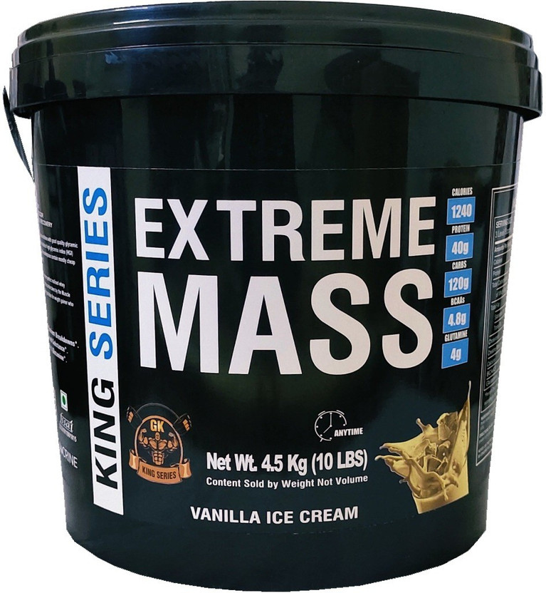 Gk King Series Extreme Mass Gainer for Bulk Gain (10Lbs 4.5kg Vanilla) Weight Gainers/Mass Gainers(4.5 kg, Vanilla)
