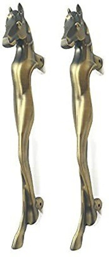 Shining Labs Aluminum Horse Shape Main Door Pull Handle /Home Decor/Glass Door Pull Handle /Door Hardware 8 inches, (Pack of 2), Antique Finish (Made in India) Aluminium Door Handle(Copper Pack of 1)