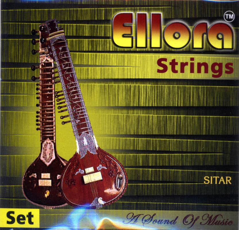 ELLORA Sitar Strings Complete Set Professional Quality 7+13 German Roselu Steel Strings. Sitar Strings(Stainless Steel)