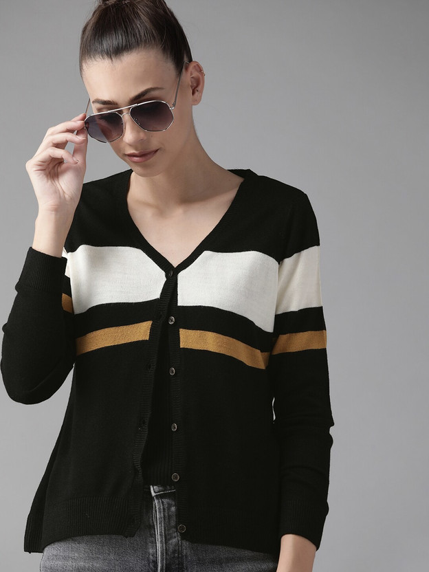 Roadster Colorblock V Neck Casual Women 